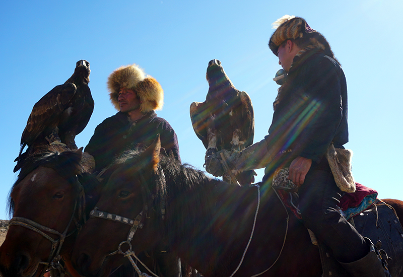 Eagle hunters in Mongolia